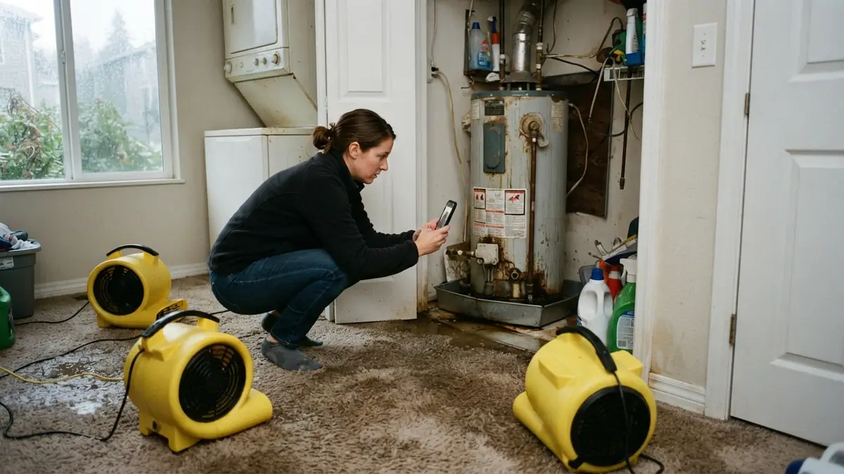 Wet laundry room after a tank failure; is a leaking water heater covered by homeowners insurance depends on what failed