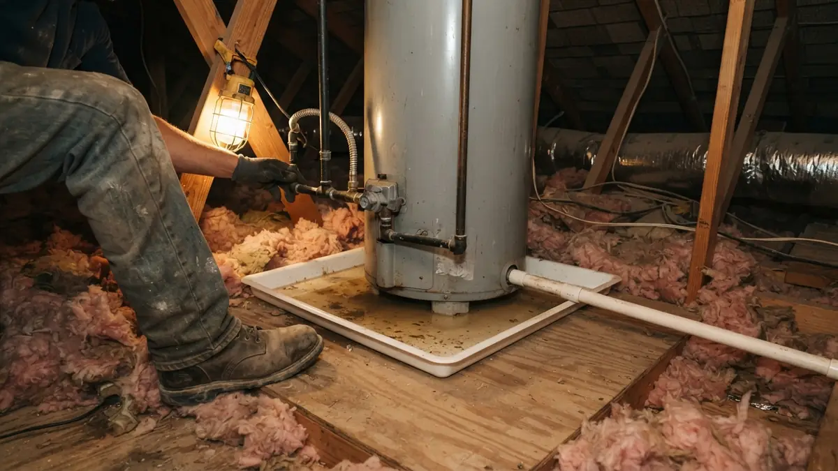 Water in the drain pan under the tank, a question answered in these water heater leak repair in Altadena, CA FAQs