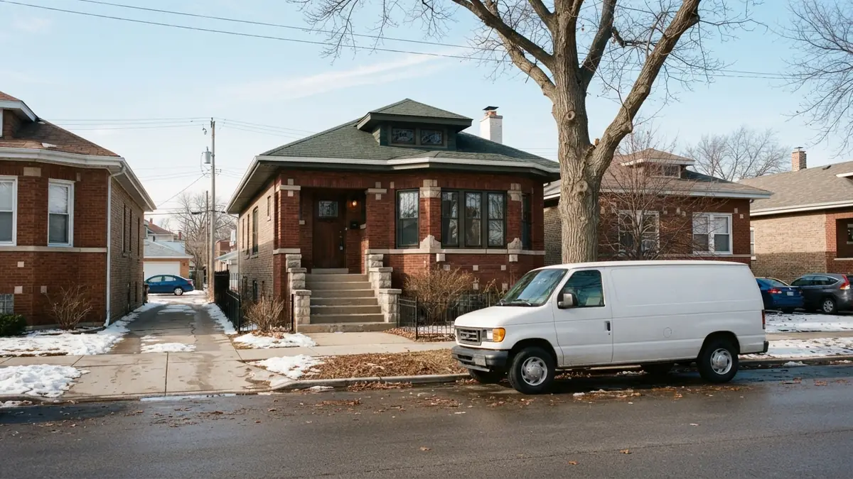 Brick bungalow with a service van outside, booked for water heater leak repair in Lake in the Hills, IL